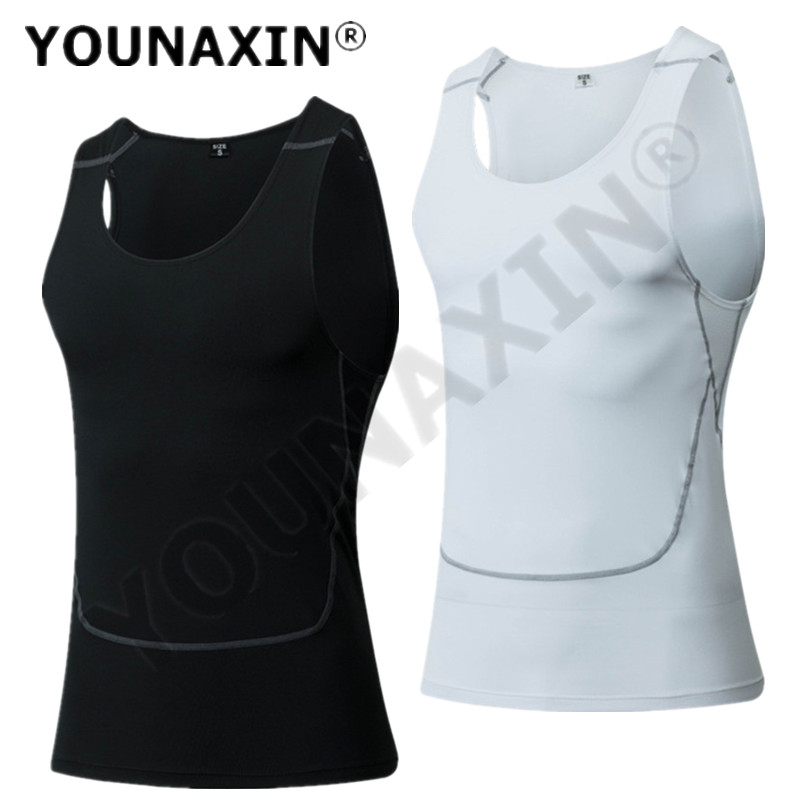 T Shirt Tight Fit - Chaleco Ajustado deportivo para hombre, camiseta
