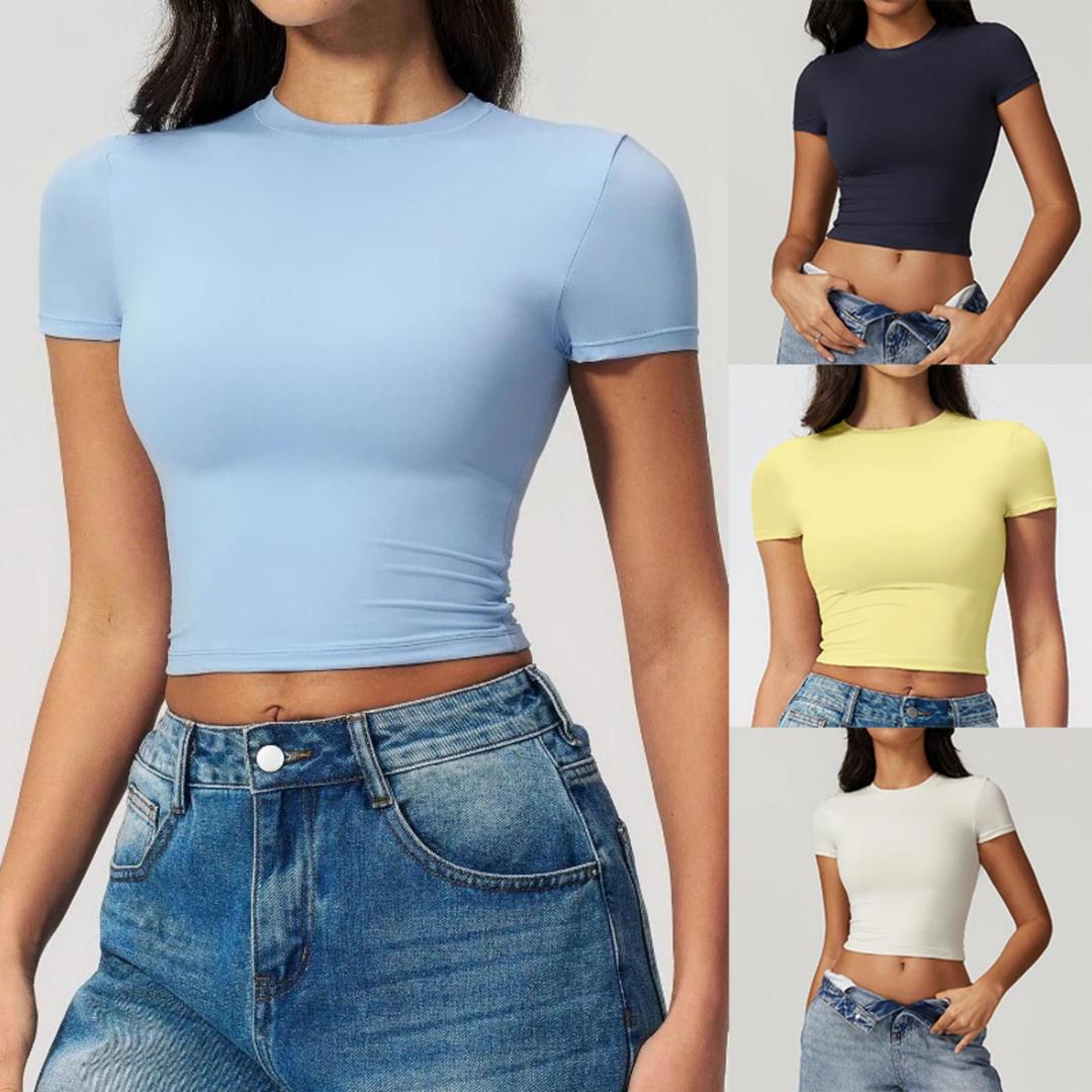 T Shirt Tight Fit - Camiseta Deportiva Ajustada para Mujer, de